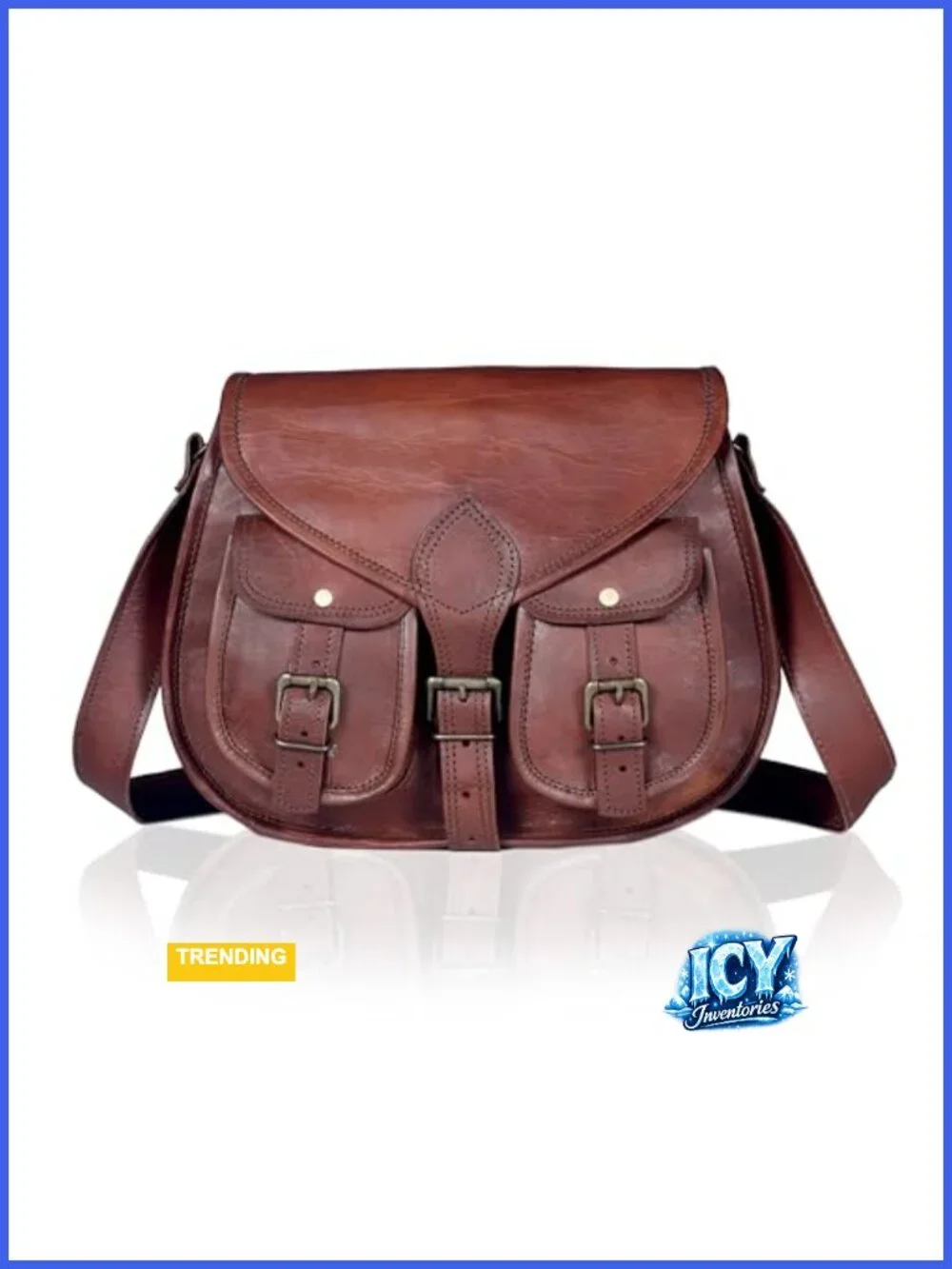 Genuine Leather Crossbody Satchel Purse 14